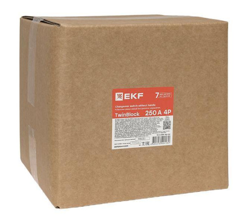 Рубильник 4п 250А реверсивный без рукоятки управления TwinBlock EKF tb-s-250-4p-rev