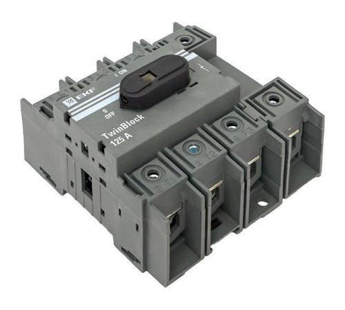 Рубильник 4п 125А с рукояткой управления для прямой установки TwinBlock EKF tb-125-4p-f