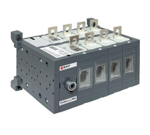 Рубильник 4п 250А реверсивный без рукоятки управления TwinBlock EKF tb-s-250-4p-rev