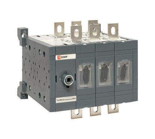 Рубильник 3п 315А реверсивный без рукоятки управления TwinBlock EKF tb-s-315-3p-rev