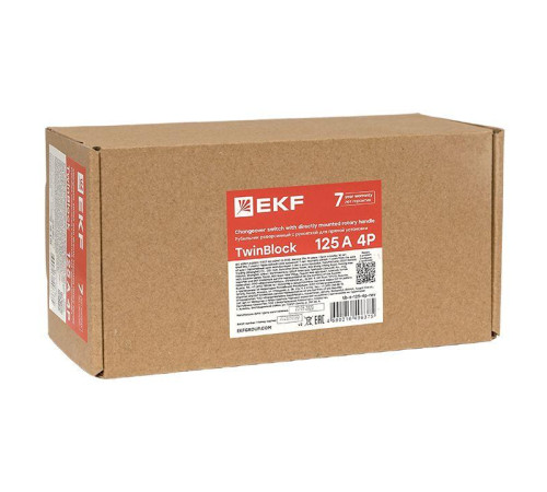 Рубильник 4п 125А реверсивный с рукояткой для прямой установки TwinBlock EKF tb-s-125-4p-rev Рубильник 4п 125А реверсивный с рукояткой для прямой установки TwinBlock EKF tb-s-125-4p-rev