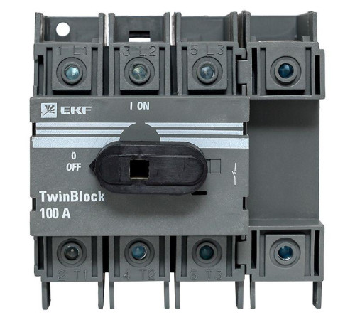 Рубильник 4п 100А с рукояткой управления для прямой установки TwinBlock EKF tb-100-4p-f Рубильник 4п 100А с рукояткой управления для прямой установки TwinBlock EKF tb-100-4p-f