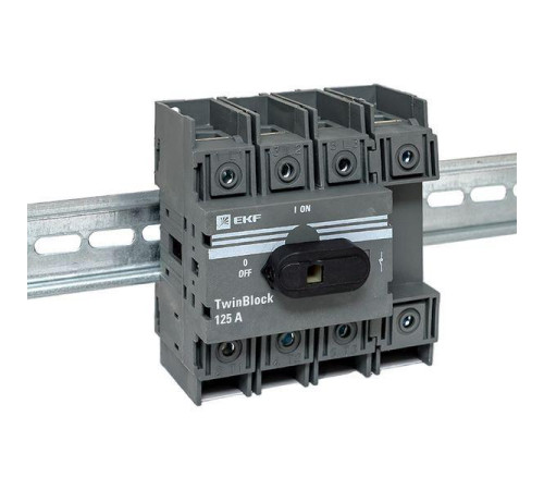 Рубильник 4п 125А с рукояткой управления для прямой установки TwinBlock EKF tb-125-4p-f