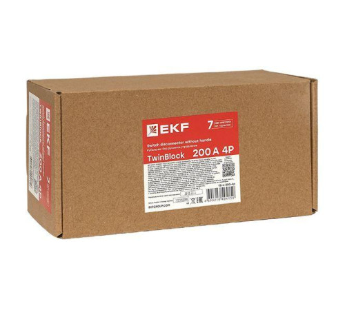 Рубильник 4п 200А без рукоятки управления TwinBlock EKF tb-s-200-4p