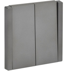 Выключатель проходной 2-кл. СП FORTE&PIANO 10А FP507 сталь IEK FP-V22-0-10-1-K46