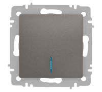 Выключатель Accent 6-102-09 с подсветкой 10А-250В IP20 СУ AL/CU титан Intro Б0063460