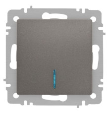 Выключатель Accent 6-102-09 с подсветкой 10А-250В IP20 СУ AL/CU титан Intro Б0063460