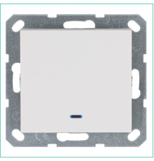 Выключатель 1-кл. 10А IP20 с подсветкой механизм бел. глянцевый Jasmart G3011NW