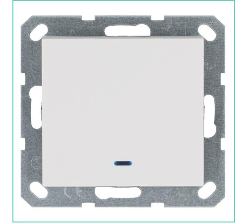 Выключатель 1-кл. 10А IP20 с подсветкой механизм бел. глянцевый Jasmart G3011NW