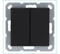 Переключатель проходной 2-кл. 10А IP20 механизм черн. матов. soft touch Jasmart G3022PB