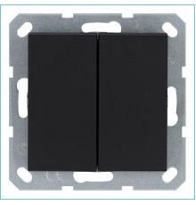Переключатель проходной 2-кл. 10А IP20 механизм черн. матов. soft touch Jasmart G3022PB