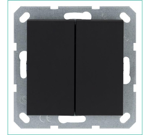 Переключатель проходной 2-кл. 10А IP20 механизм черн. матов. soft touch Jasmart G3022PB