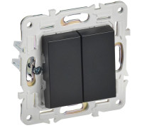 Выключатель проходной 2-кл. SKANDY 10А SK-V05Bl черн. IEK SK-V22-0-10-K02