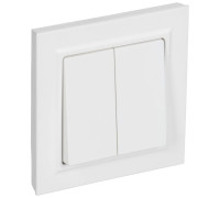 Выключатель 2-кл. СП BRITE ВСР10-2-0-БрАБ 10А в сборе арктич. бел. IEK BR-V20-0-10-K91-F