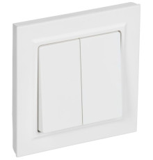 Выключатель 2-кл. СП BRITE ВСР10-2-0-БрАБ 10А в сборе арктич. бел. IEK BR-V20-0-10-K91-F