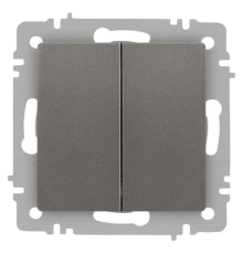 Переключатель Accent 6-107-09 двойн. 10А-250В IP20 СУ AL/CU титан Intro Б0063572
