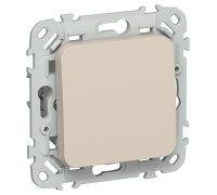 Выключатель проходной 1-кл. СП FLITE ВС61-1-0-ФлЛ 10А механизм льняной IEK FI-V12-0-10-1-K88