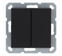 Переключатель перекрестный 2-кл. 10А IP20 механизм черн. матов. soft touch Jasmart G3014PB