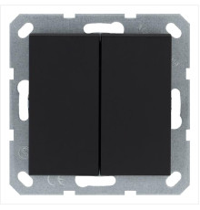 Переключатель перекрестный 2-кл. 10А IP20 механизм черн. матов. soft touch Jasmart G3014PB