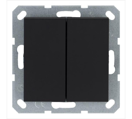 Переключатель перекрестный 2-кл. 10А IP20 механизм черн. матов. soft touch Jasmart G3014PB