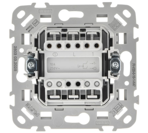Выключатель 2-кл. СП FLITE ВС12-1-0-ФлА 10А механизм алюм. IEK FI-V20-0-10-1-K47