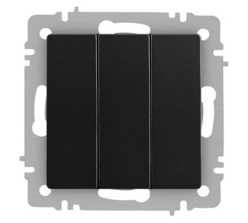 Выключатель Accent 6-106-05 тройной 10А-250В IP20 СУ AL/CU антрацит Intro Б0063540