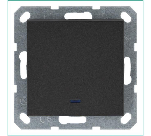 Выключатель 1-кл. 10А IP20 с подсветкой механизм антрацит Jasmart G3011NB