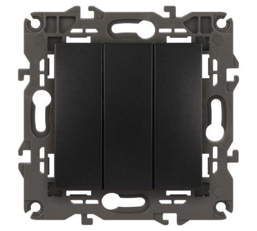 Выключатель 3-кл. СП Elegance 14-1107-05 10А IP20 250В 10AX механизм антрацит Эра Б0034254