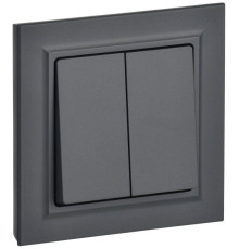 Выключатель 2-кл. СП BRITE ВСР10-2-0-БрГ 10А в сборе графит IEK BR-V20-0-10-K53-F
