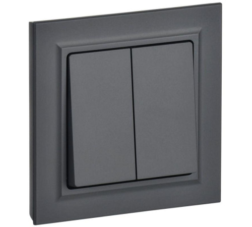 Выключатель 2-кл. СП BRITE ВСР10-2-0-БрГ 10А в сборе графит IEK BR-V20-0-10-K53-F