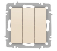 Выключатель Accent 6-106-02 тройной 10А-250В IP20 СУ AL/CU сл.кость Intro Б0063534
