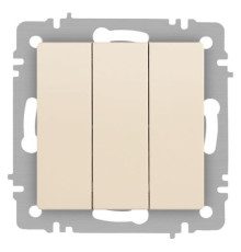 Выключатель Accent 6-106-02 тройной 10А-250В IP20 СУ AL/CU сл.кость Intro Б0063534