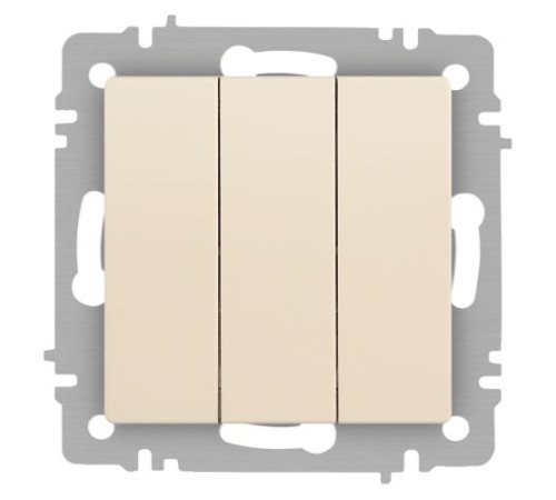 Выключатель Accent 6-106-02 тройной 10А-250В IP20 СУ AL/CU сл.кость Intro Б0063534