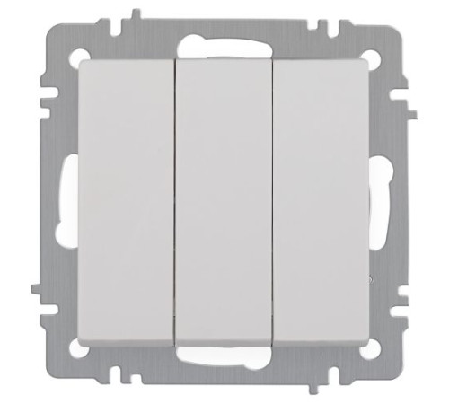 Выключатель Intro Accent 6-106-01 тройной 10А-250В IP20 СУ AL/CU бел. Intro Б0063531