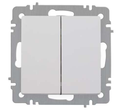 Выключатель Intro Accent 6-104-01 двойн. 10А-250В IP20 СУ AL/CU бел. Intro Б0063452