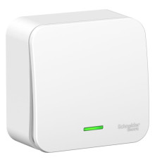 Выключатель 1-кл. ОП Blanca 10А IP20 (сх. 1) 250В с подсветкой с металлич. пластиной бел. SE BLNVA101121
