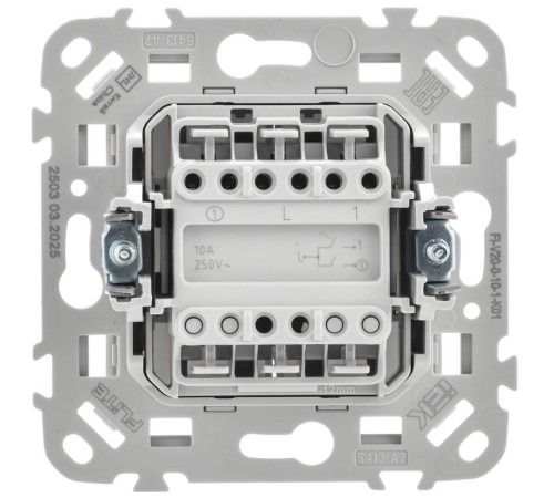 Выключатель 2-кл. СП FLITE ВС12-1-0-ФлБ 10А механизм бел. IEK FI-V20-0-10-1-K01