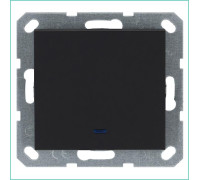 Выключатель 1-кл. 10А IP20 с подсветкой механизм черн. матовый soft touch Jasmart G3011NPB
