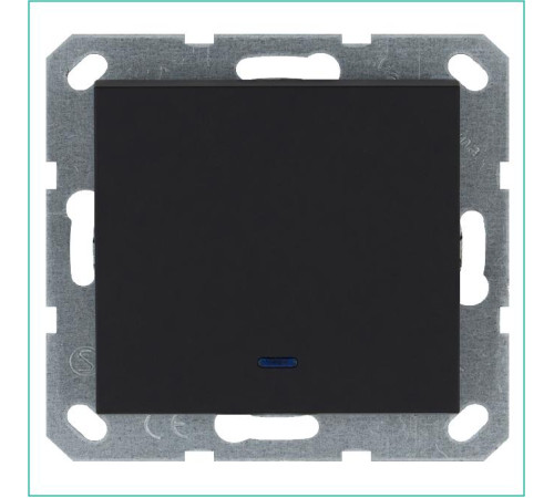 Выключатель 1-кл. 10А IP20 с подсветкой механизм черн. матовый soft touch Jasmart G3011NPB