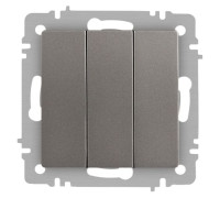 Выключатель Accent 6-106-09 тройной 10А-250В IP20 СУ AL/CU титан Intro Б0063549