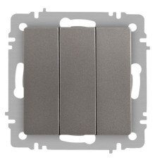 Выключатель Accent 6-106-09 тройной 10А-250В IP20 СУ AL/CU титан Intro Б0063549
