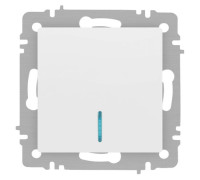 Выключатель Accent 6-102-01М с подсветкой 10А-250В IP20 СУ AL/CU бел. матов. Intro Б0063466