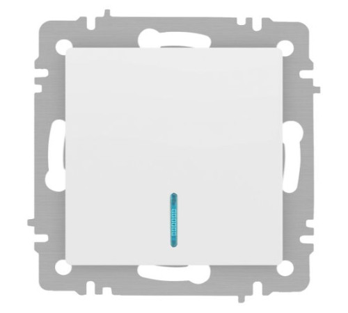 Выключатель Accent 6-102-01М с подсветкой 10А-250В IP20 СУ AL/CU бел. матов. Intro Б0063466