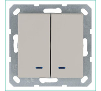 Выключатель 2-кл. 10А IP20 с подсветкой механизм тауп Jasmart G3023NT