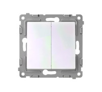 Выключатель 2-кл. СП Pixel 10А IP20 механизм перламутр. TOKOV ELECTRIC TKE-PX-V2-C04