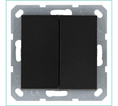 Переключатель проходной 2-кл. 10А IP20 механизм антрацит Jasmart G3022B