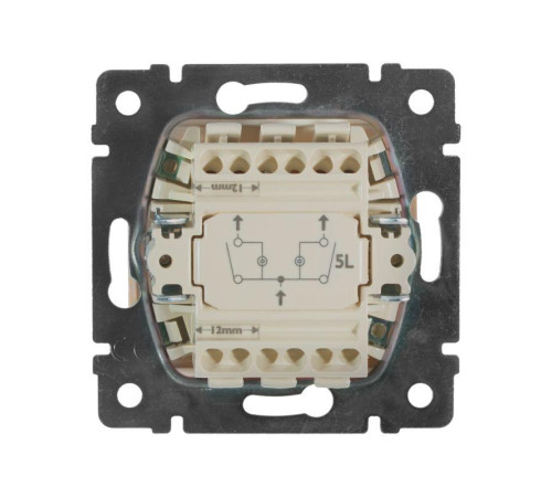 Выключатель 2-кл. СП Valena 10А IP31 250В с зел. подсветкой механизм сл. кость Leg 774328