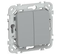 Выключатель 2-кл. СП FLITE ВС12-1-0-ФлС 10А механизм сер. IEK FI-V20-0-10-1-K03