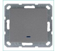 Выключатель 1-кл. 10А IP20 с подсветкой механизм алюм. Jasmart G3011NS