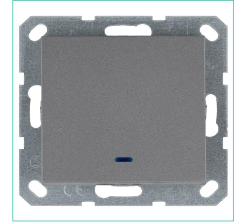 Выключатель 1-кл. 10А IP20 с подсветкой механизм алюм. Jasmart G3011NS
